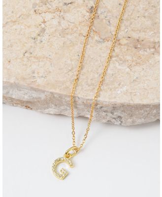 Forcast - Eliana 16k Gold Plated Initial Necklace - Jewellery (Gold) Eliana 16k Gold Plated Initial Necklace