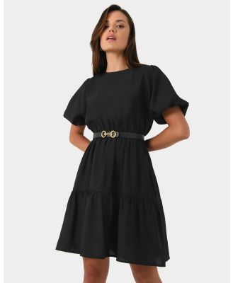 Forcast - Enya Puff Sleeve Dress - Dresses (Black) Enya Puff Sleeve Dress