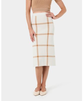 Forcast - Evia Midi Knit Skirt - Skirts (Ivory) Evia Midi Knit Skirt