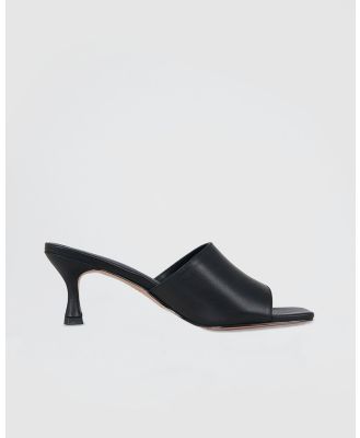 Forcast - Gabriella Leather Heels - Mid-low heels (Black) Gabriella Leather Heels