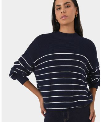 Forcast - Gia Reversible Cotton Knit - Jumpers & Cardigans (Navy) Gia Reversible Cotton Knit