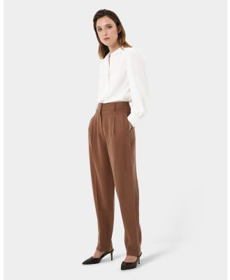 Forcast - Hazel Belted Tapered Pant - Pants (Charred Clay) Hazel Belted Tapered Pant