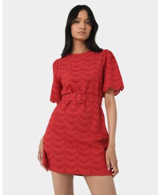 Forcast - Ileana Cotton Embroidered Dress - Dresses (Red) Ileana Cotton Embroidered Dress