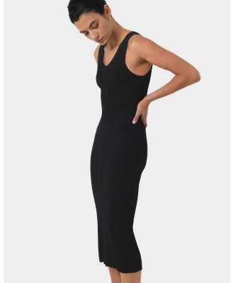 Forcast - Isadora V Neck Knit Dress - Bodycon Dresses (Black) Isadora V-Neck Knit Dress