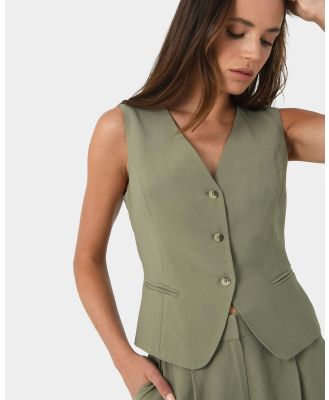 Forcast - Janis Tailored Vest - Suits & Blazers (Light Khaki) Janis Tailored Vest