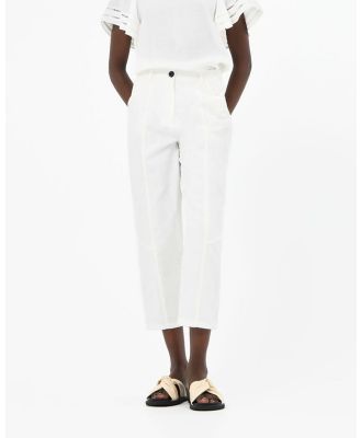 Forcast - Jeanette Relaxed Tapered Cropped Trousers - Tapered (Ivory) Jeanette Relaxed Tapered Cropped Trousers
