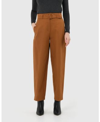 Forcast - Jhene Belted Pant - Pants (Tan) Jhene Belted Pant