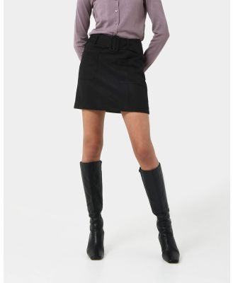 Forcast - Julie Faux Suede Mini Skirt - Skirts (Black) Julie Faux Suede Mini Skirt