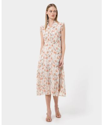 Forcast - Katia Frill Sleeve Midi Dress - Printed Dresses (Multi) Katia Frill Sleeve Midi Dress