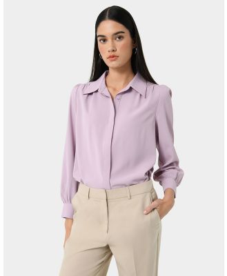 Forcast - Kensley Collared Blouse - Tops (Mauve) Kensley Collared Blouse