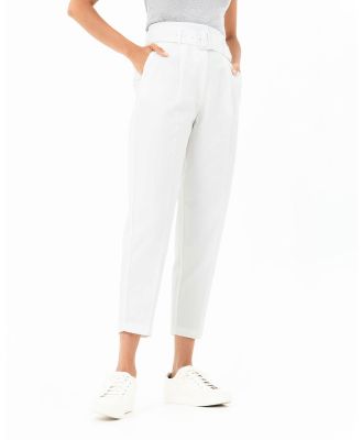 Forcast - Lucille Highwaist Belted Pants - Pants (Ivory) Lucille Highwaist Belted Pants