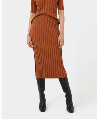 Forcast - Manhattan Knit Skirt - Skirts (Rust) Manhattan Knit Skirt