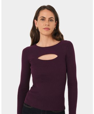 Forcast - Maryam Cut Out Knit Top - Jumpers & Cardigans (Purple) Maryam Cut Out Knit Top