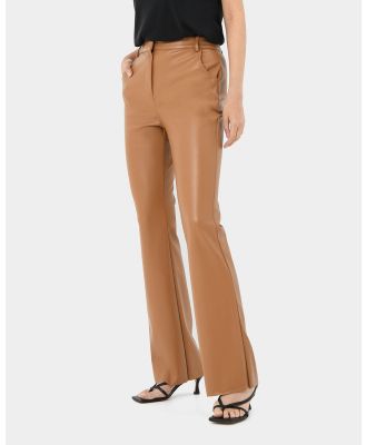 Forcast - Racquel Faux Leather Pants - Pants (Toffee) Racquel Faux Leather Pants