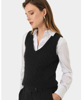 Forcast - Rene Wool Blend Knit Vest - Coats & Jackets (Black) Rene Wool Blend Knit Vest