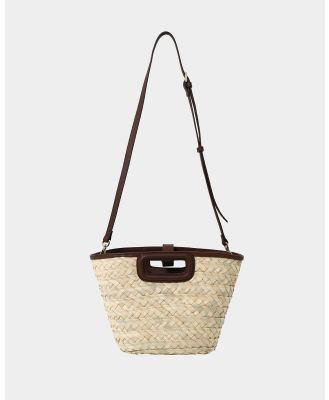 Forcast - Rome Leather Trim Palm Leaf Weave Bag - Handbags (Tan) Rome Leather Trim Palm Leaf Weave Bag