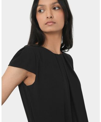 Forcast - Tamera Pleated Round Neck Top - Shirts & Polos (Black) Tamera Pleated Round Neck Top