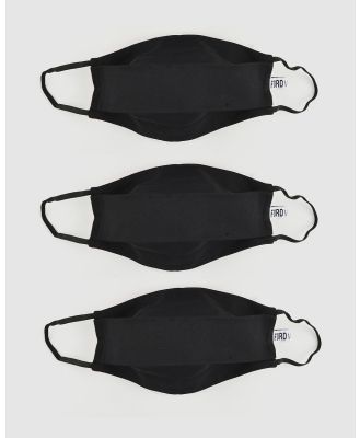 Ford Millinery - 3 Pack Reusable Fabric Face Masks (Black) - Face Masks (Black) 3 Pack Reusable Fabric Face Masks (Black)