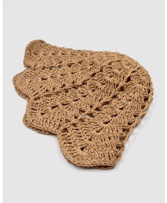 Ford Millinery - Daisy Crochet Bucket Hat (tan) - Hats (Straw) Daisy Crochet Bucket Hat (tan)