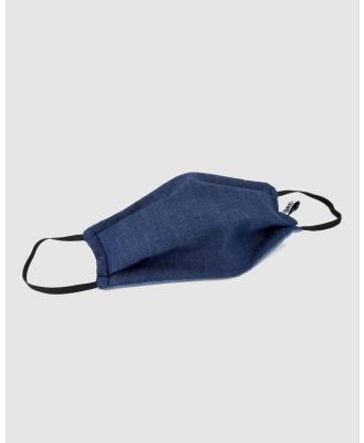 Ford Millinery - Dark Denim Reversible Fabric Face Mask - Face Masks (Dark Denim) Dark Denim Reversible Fabric Face Mask