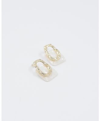 Ford Millinery - Pietra Earrings - Jewellery (Gold White) Pietra Earrings
