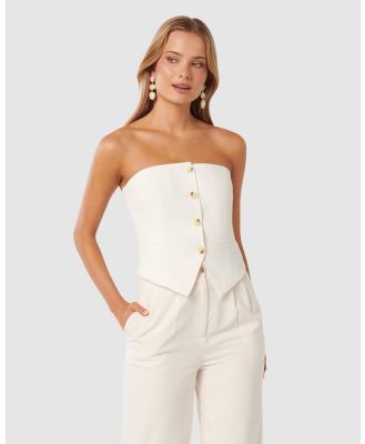 Forever New - Baxter Waistcoat Bustier - Tops (White) Baxter Waistcoat Bustier