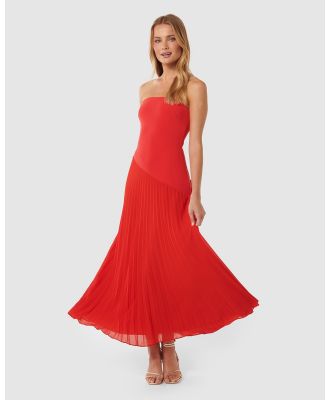 Forever New - Capri Strapless Pleat Maxi Dress - Dresses (Red) Capri Strapless Pleat Maxi Dress