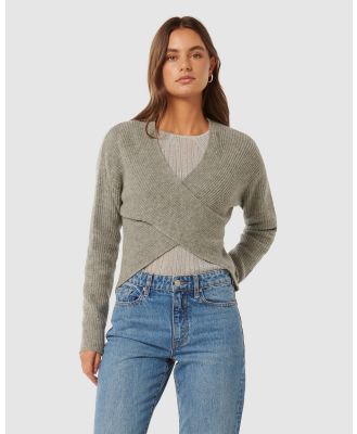 Forever New - Cara Sheer Mix Knit Jumper - Jumpers & Cardigans (grey) Cara Sheer Mix Knit Jumper