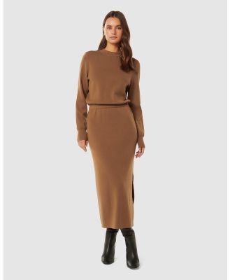 Forever New - Carmella Knit Midi Dress - Dresses (brown) Carmella Knit Midi Dress