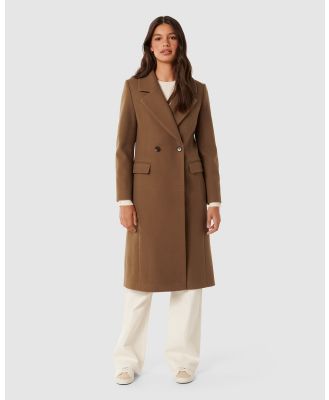 Forever New - Claudia Double Breasted Coat - Coats & Jackets (brown) Claudia Double Breasted Coat