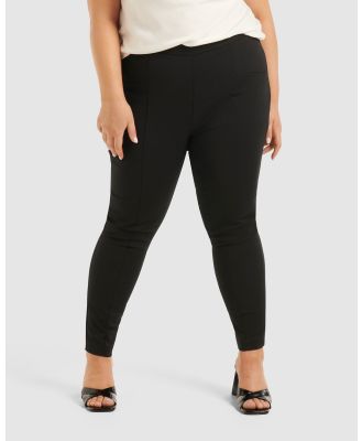 Forever New Curve - Sophie Mid Rise Curve Pull On Pants - Pants (Black) Sophie Mid-Rise Curve Pull-On Pants