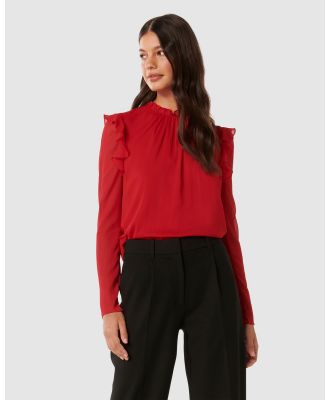 Forever New - Diane Frill Detail Blouse - Tops (Red) Diane Frill Detail Blouse
