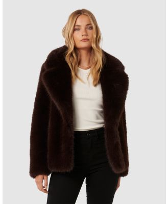 Forever New - Hunter Cropped Faux Fur Coat - Coats & Jackets (Chocolate) Hunter Cropped Faux Fur Coat