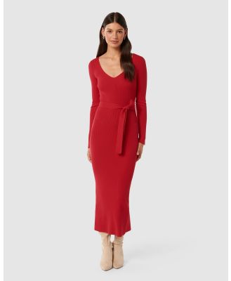 Forever New - Isobel Rib Knit Midi Dress - Dresses (red) Isobel Rib Knit Midi Dress