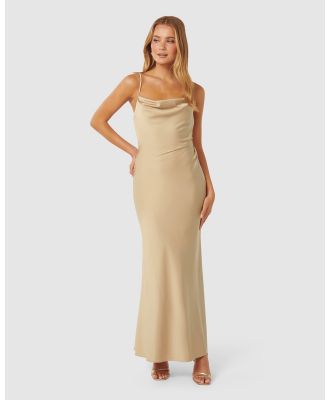 Forever New - Mia Satin Maxi Dress - Dresses (Gold) Mia Satin Maxi Dress