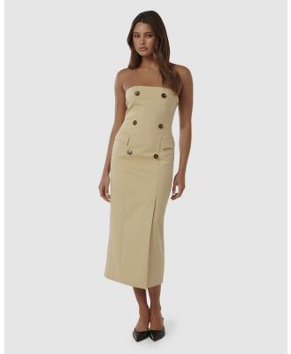 Forever New - Natty Strapless Suit Dress - Dresses (Brown) Natty Strapless Suit Dress
