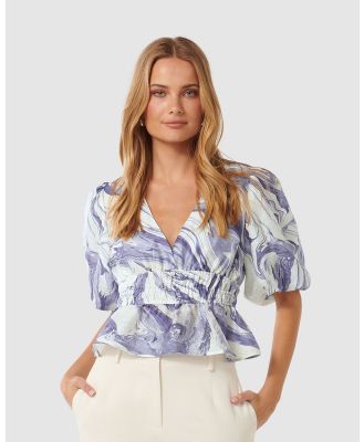 Forever New - Paula Ruched Waist Top - Tops (Print) Paula Ruched Waist Top