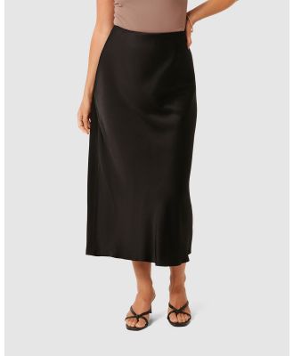Forever New Petite - Prue Petite Satin Bias Midaxi Skirt - Skirts (Black) Prue Petite Satin Bias Midaxi Skirt