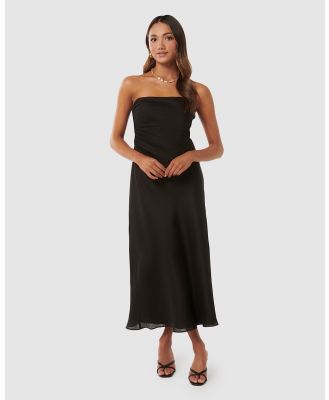 Forever New Petite - Stephanie Petite Linen Strapless Midi - Dresses (Black) Stephanie Petite Linen Strapless Midi