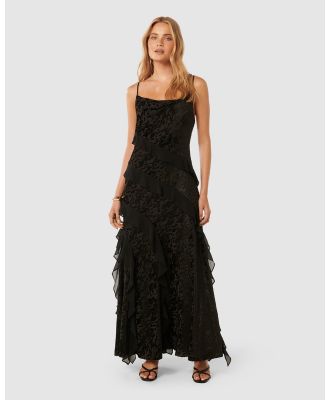 Forever New - Piper Velvet Ruffle Maxi Dress - Bridesmaid Dresses (black) Piper Velvet Ruffle Maxi Dress