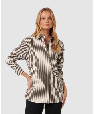 Forever New - Sidney Stripe Poplin Shirt - Tops (Stripe) Sidney Stripe Poplin Shirt