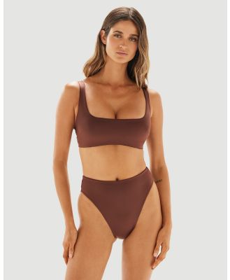 Form and Fold - The Crop Underwire D G Top - Bikini Bottoms (Brown) The Crop Underwire D-G Top