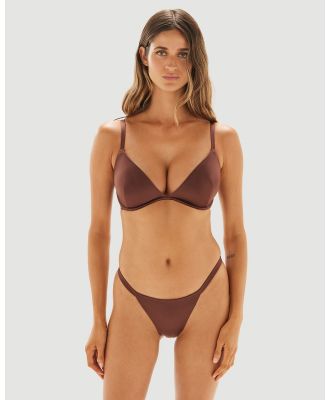 Form and Fold - The Triangle Underwire D G Top - Bikini Bottoms (Brown) The Triangle Underwire D-G Top