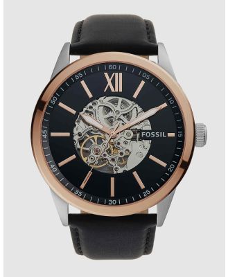 Fossil - Flynn Black Analogue Watch - Watches (Silver) Flynn Black Analogue Watch