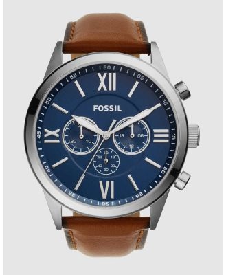 Fossil - Flynn Brown Chronograph Watch - Watches (Silver) Flynn Brown Chronograph Watch