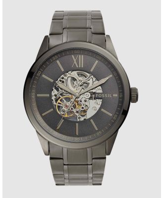 Fossil - Flynn Gun Metal Analogue Watch - Watches (Grey) Flynn Gun-Metal Analogue Watch