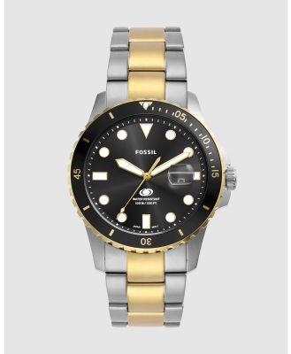 Fossil - Fossil Blue Dive Two Tone Analogue Watch - Watches (Black) Fossil Blue Dive Two Tone Analogue Watch