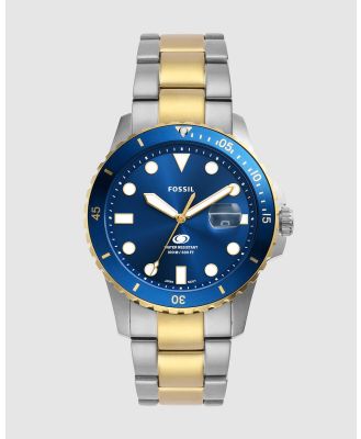Fossil - Fossil Blue Dive Two Tone Analogue Watch - Watches (Blue) Fossil Blue Dive Two Tone Analogue Watch