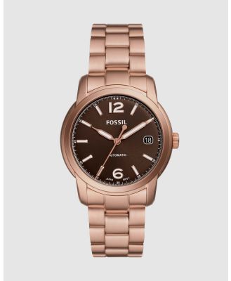 Fossil - Fossil Heritage Rose Gold Tone Analogue Watch - Watches (ROSE GOLD) Fossil Heritage Rose Gold Tone Analogue Watch