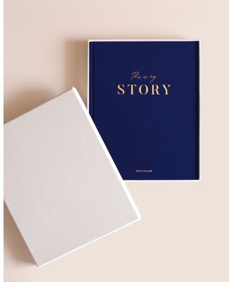 Fox & Fallow - My Story Memoir Journal Navy Boxed - Home (Navy) My Story Memoir Journal Navy Boxed